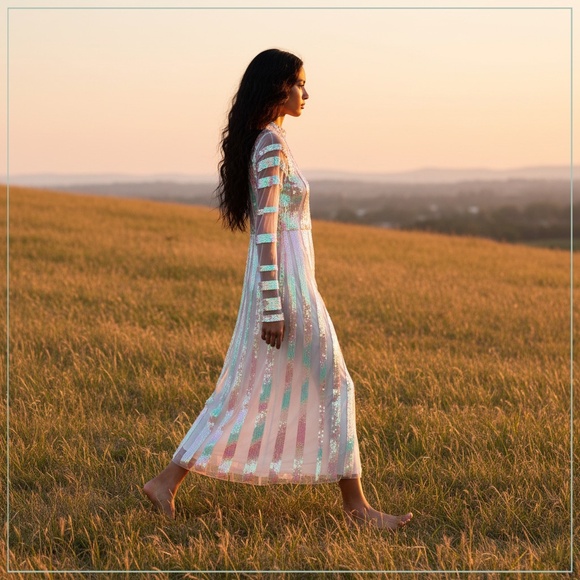 Temperley London Dresses & Skirts - $3750 Temperley London Iridescent Rainbow Sequin Runway Midi Dress